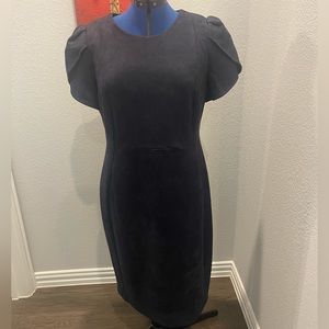 Suede-like navy dress